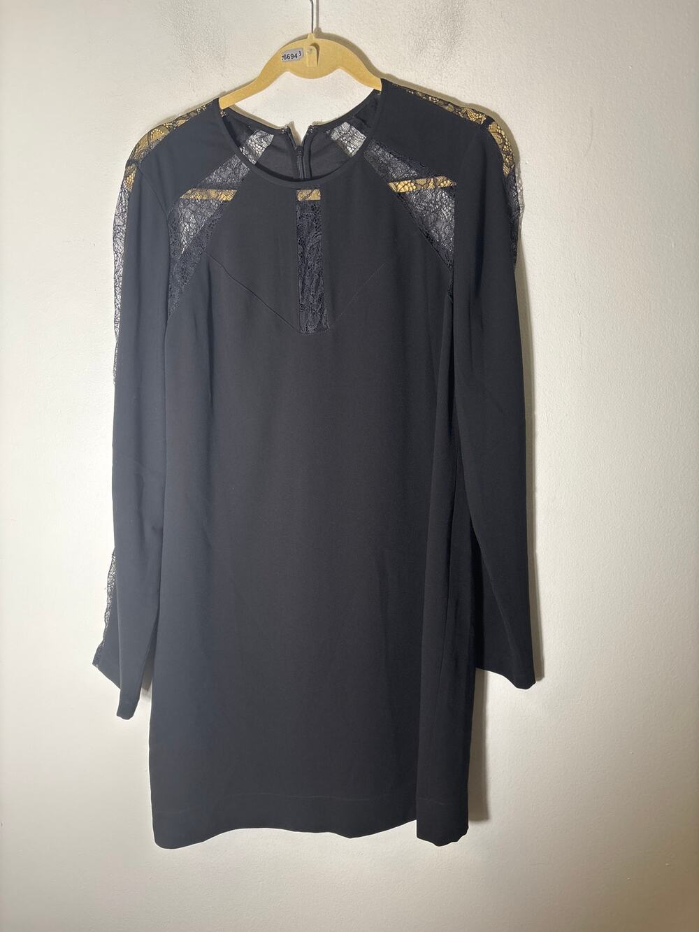 BCBG Black Lace Inset Cocktail Dress Sz M